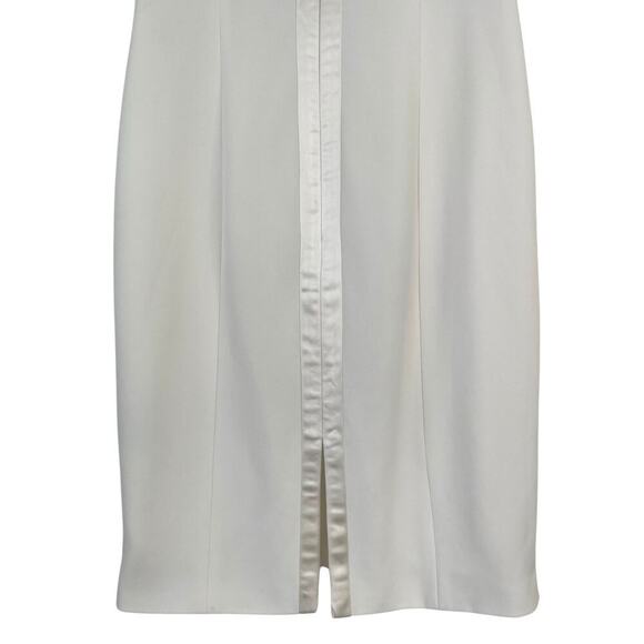 Theia Gilded Embroidered Sheath Cocktail Dress White & Gold Size 6 Event - Picture 8 of 11